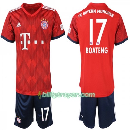 Billige Fotballdrakter FC Bayern München Boateng 17 Barn Hjemmedraktsett 2018/19 Kortermet